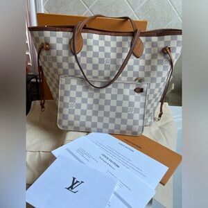 Authentic Louis Vuitton Damier Azur Neverfull MM